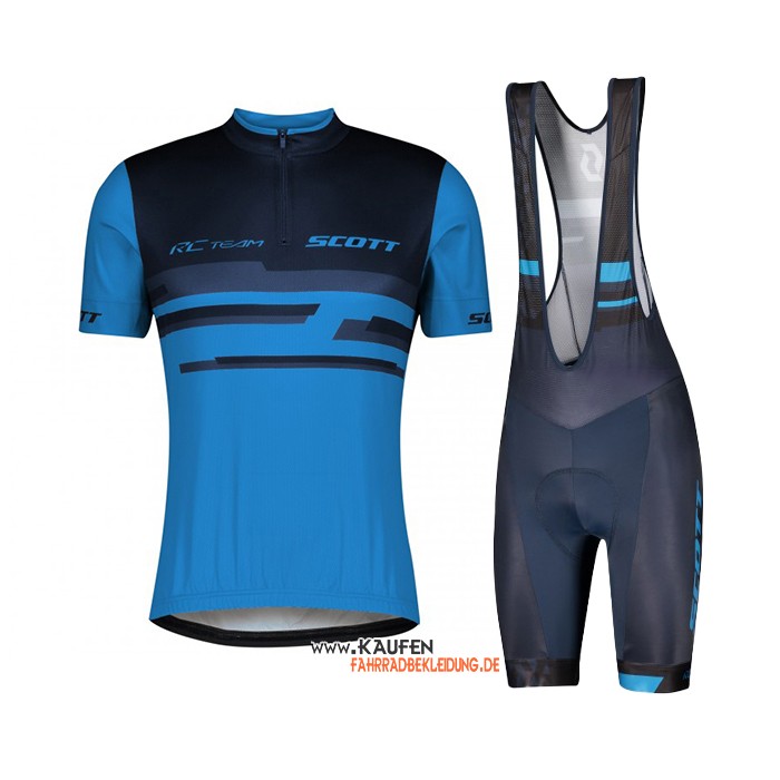 Scott Kurzarmtrikot 2021 und Kurze Tragerhose Blau Shwarz