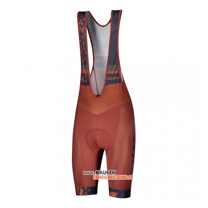 Scott Kurzarmtrikot 2021 und Kurze Tragerhose Dunkel Blau Orange