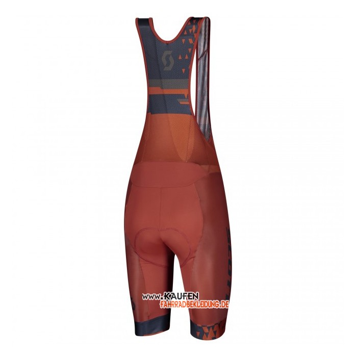 Scott Kurzarmtrikot 2021 und Kurze Tragerhose Dunkel Blau Orange