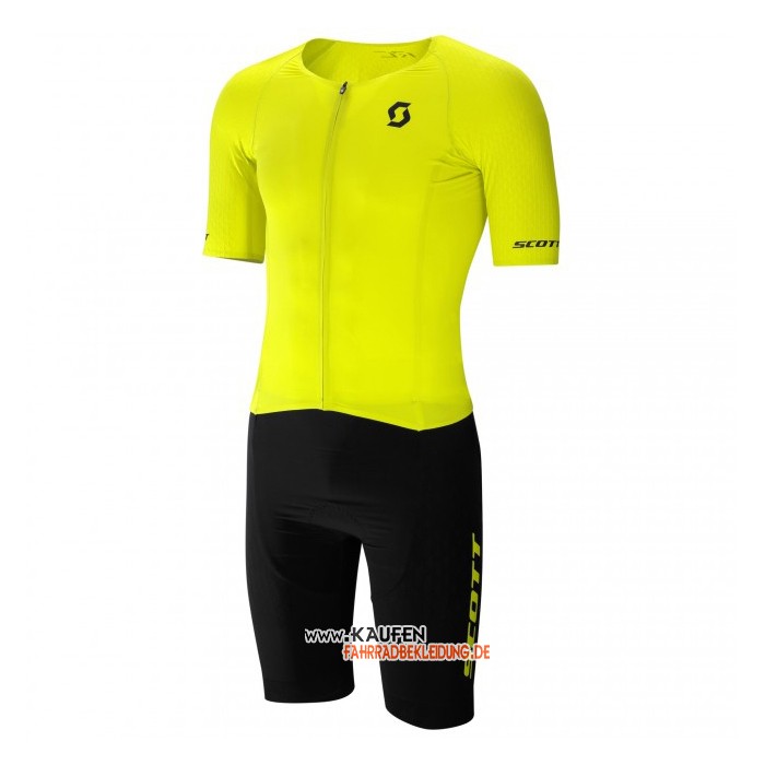 Scott Kurzarmtrikot 2021 und Kurze Tragerhose Gelb