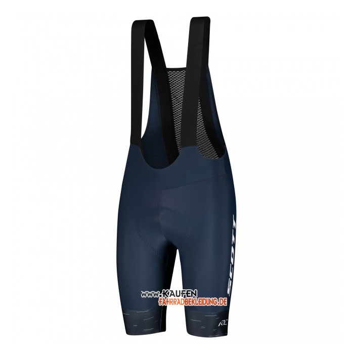 Scott Kurzarmtrikot 2021 und Kurze Tragerhose Gelb Dunkel Blau