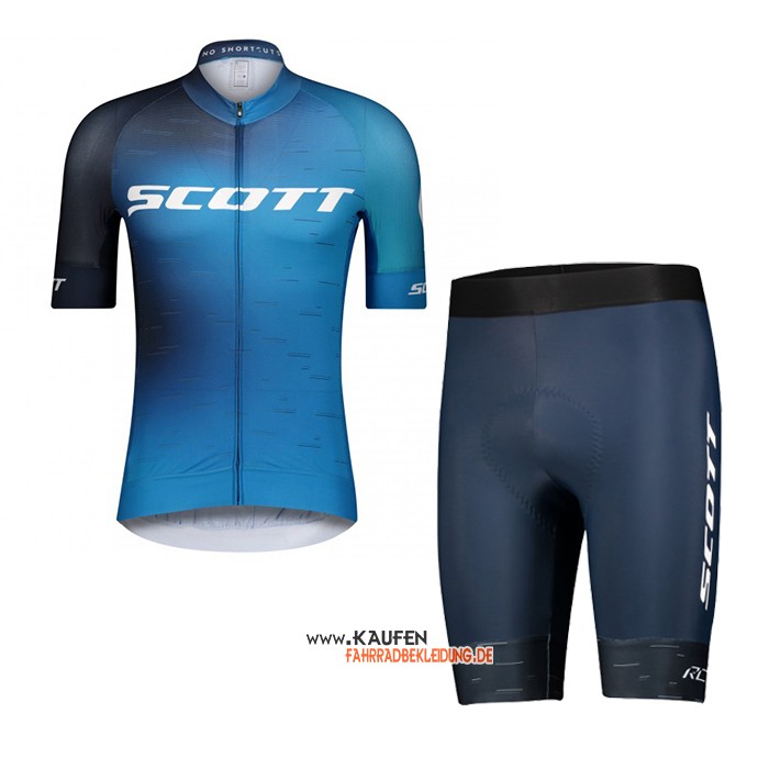 Scott Kurzarmtrikot 2021 und Kurze Tragerhose Shwarz Blau