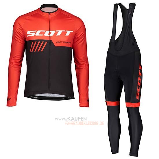 Scott Langarmtrikot 2019 und Lange Tragerhose Shwarz Rot