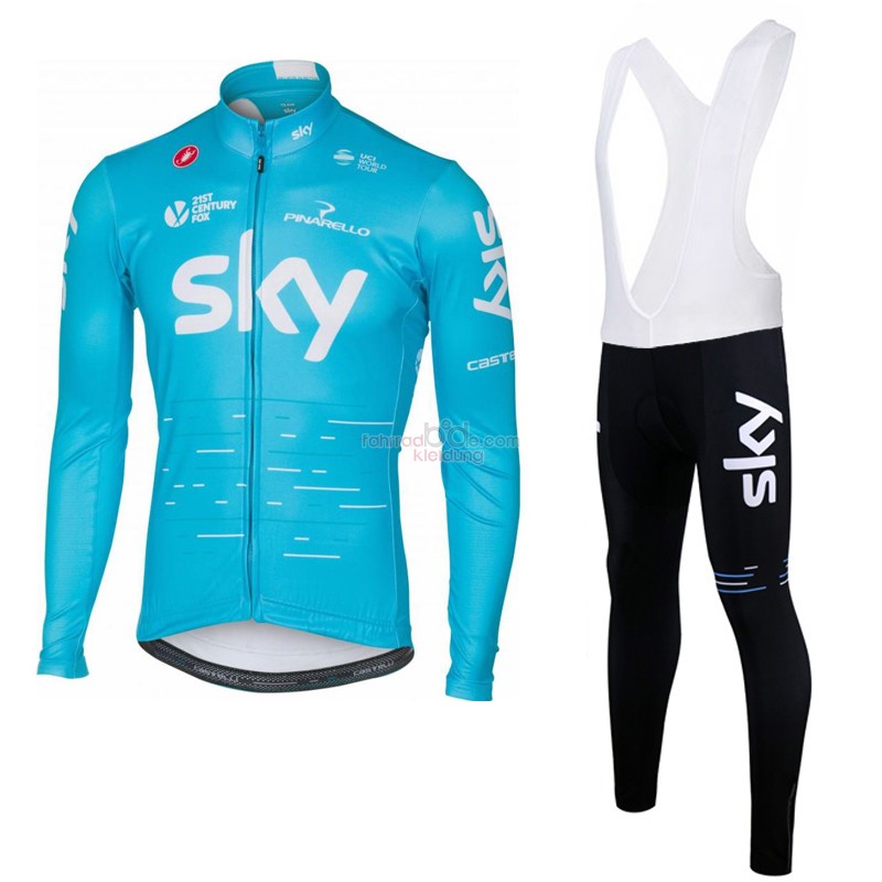 Sky Kurzarmtrikot 2017 Und Kurze Tragerhose blau