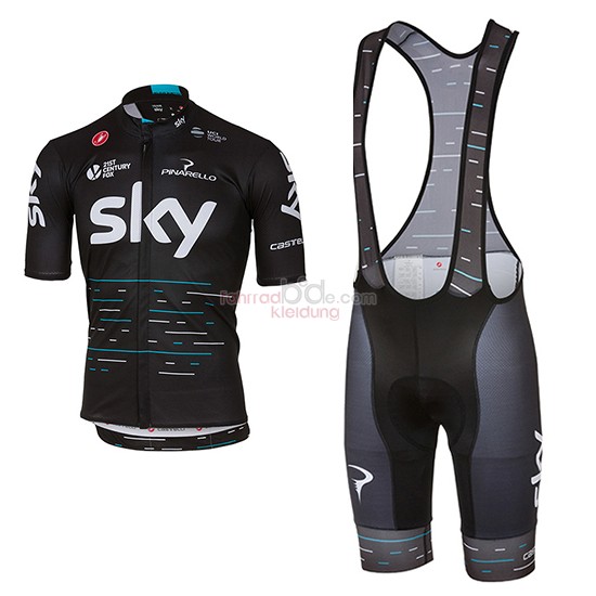 Sky Kurzarmtrikot 2017 Und Kurze Tragerhose blau Und Shwarz