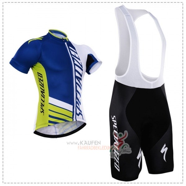 Specialized Kurzarmtrikot 2018 und Kurze Tragerhose Blau Grun Wei