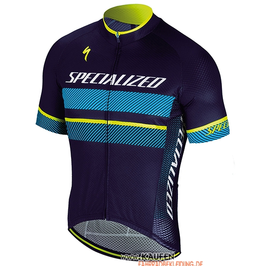 Specialized Kurzarmtrikot 2018 und Kurze Tragerhose Blau Gelb Wei