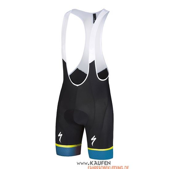 Specialized Kurzarmtrikot 2018 und Kurze Tragerhose Blau Gelb Wei