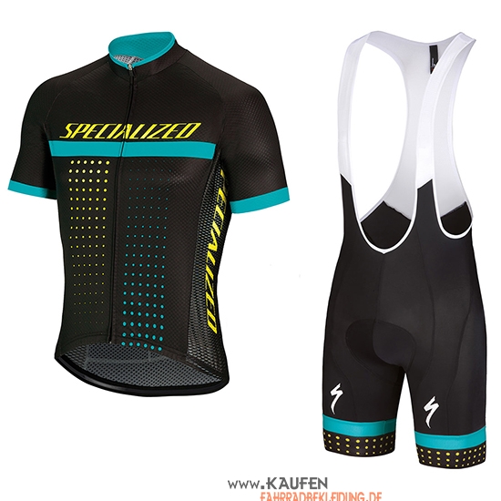 Specialized Kurzarmtrikot 2018 und Kurze Tragerhose Shwarz Blau