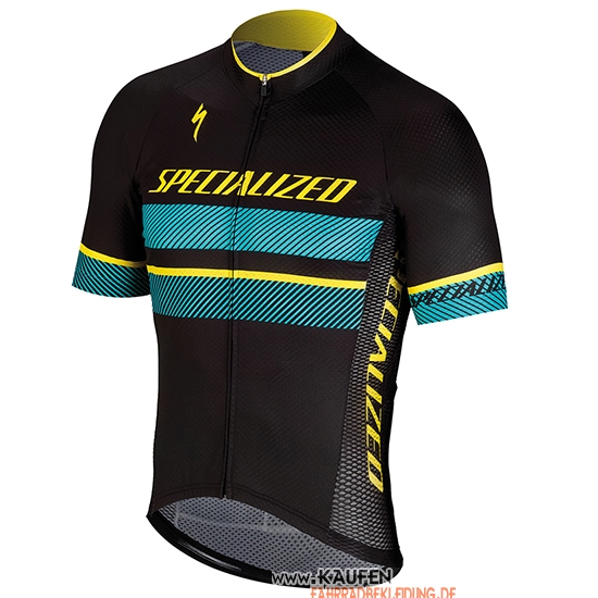 Specialized Kurzarmtrikot 2018 und Kurze Tragerhose Shwarz Blau Gelb
