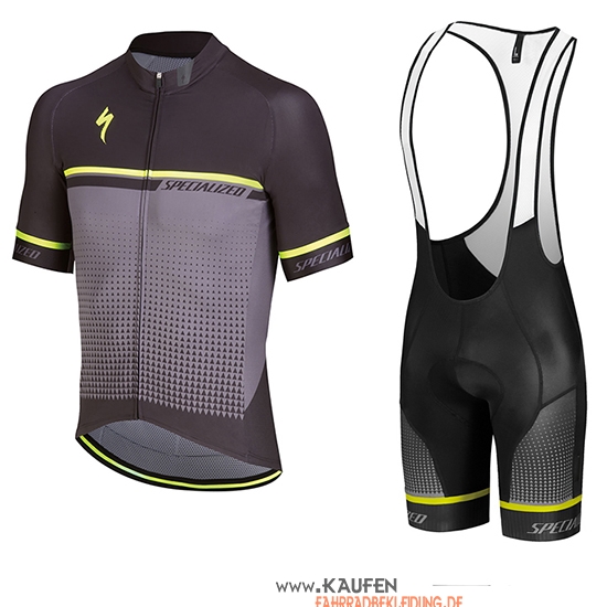 Specialized Kurzarmtrikot 2018 und Kurze Tragerhose Shwarz Grau Gelb(1)