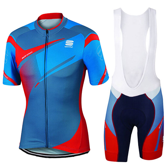 Sportful Kurzarmtrikot 2017 und Kurze Tragerhose blau