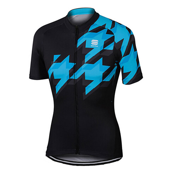 Sportful Kurzarmtrikot 2017 und Kurze Tragerhose shwarz und blau