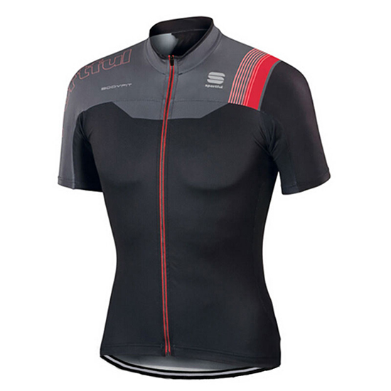 Sportful Kurzarmtrikot 2017 und Kurze Tragerhose shwarz und rot