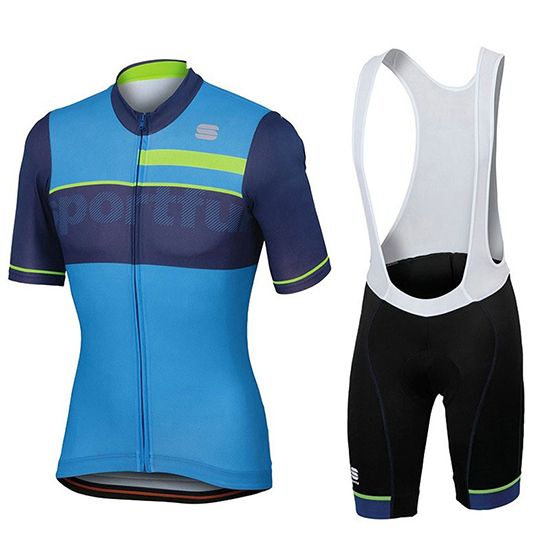 Sportful Kurzarmtrikot 2018 und Kurze Tragerhose Blau