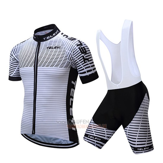 Teleyi Bike Kurzarmtrikot 2019 und Kurze Tragerhose Wei Shwarz