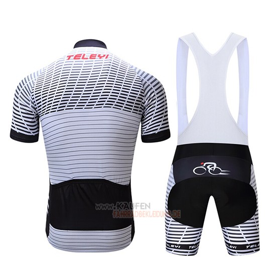 Teleyi Bike Kurzarmtrikot 2019 und Kurze Tragerhose Wei Shwarz