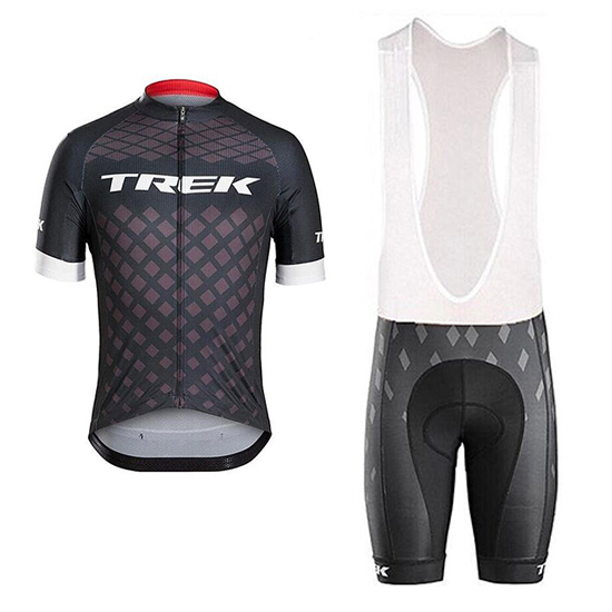 Trek Kurzarmtrikot 2017 und Kurze Tragerhose grau