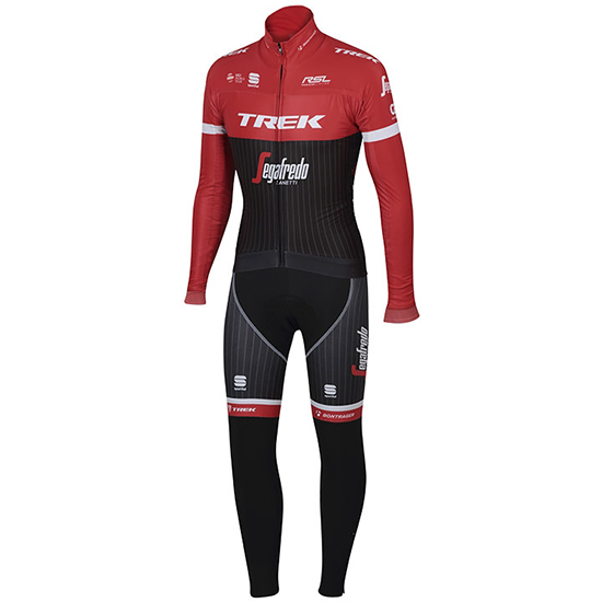 Trek Segafredo Langarmtrikot 2017 Und Lange Tragerhose Shwarz Und rot 