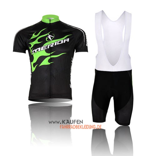 Merida Kurzarmtrikot 2012 Und Kurze Trägerhose Shwarz Und Grün