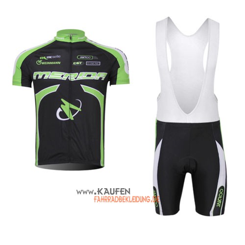 Merida Kurzarmtrikot 2014 Und Kurze Trägerhose Shwarz Und Grün