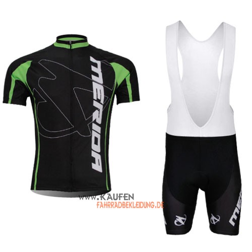 Merida Kurzarmtrikot 2014 Und Kurze Trägerhose Shwarz Und Grün