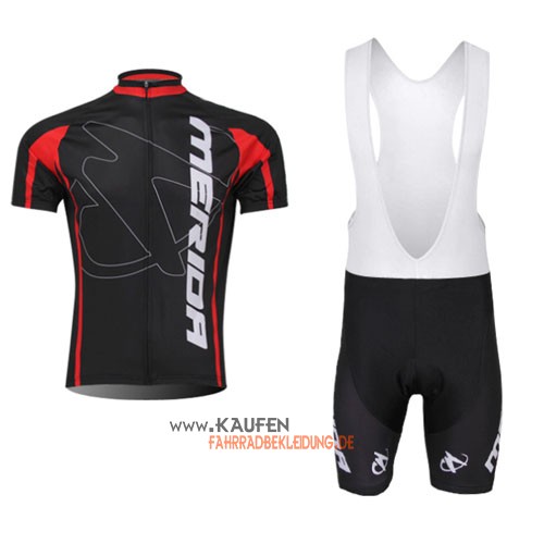 Merida Kurzarmtrikot 2014 Und Kurze Trägerhose Shwarz Und Rot