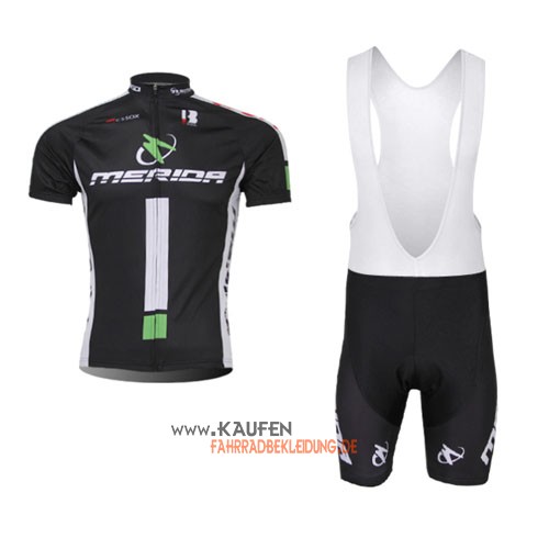 Merida Kurzarmtrikot 2014 Und Kurze Trägerhose Shwarz Und Weiß