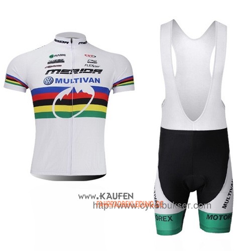 Merida Kurzarmtrikot 2015 Und Kurze Trägerhose Weiß Und Grün