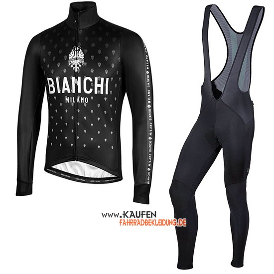 Bianchi Milano FT Langarmtrikot 2019 und Lange Tragerhose Shwarz Wei