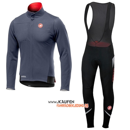 Castelli DE Langarmtrikot 2019 und Lange Tragerhose Grau Rot