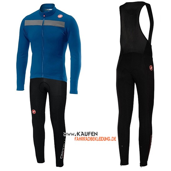 Castelli Puro 3 Langarmtrikot 2019 und Lange Tragerhose Blau Shwarz