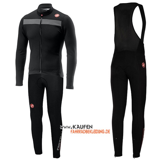 Castelli Puro 3 Langarmtrikot 2019 und Lange Tragerhose Grau Shwarz