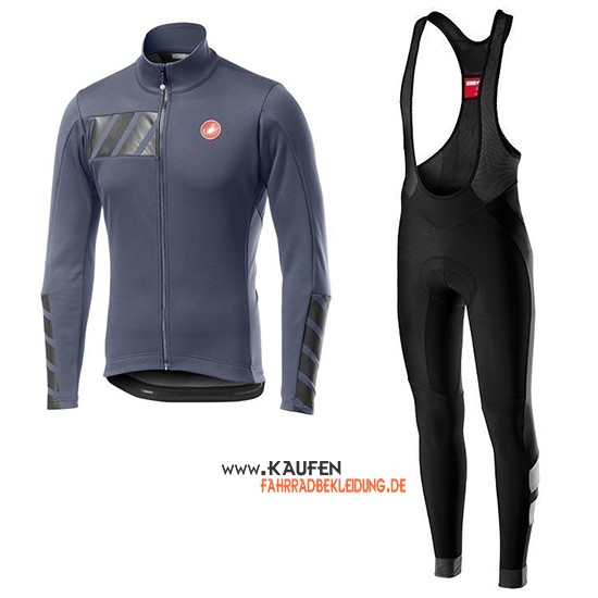 Castelli Raddoppia 2 Langarmtrikot 2019 und Lange Tragerhose Grau Silber