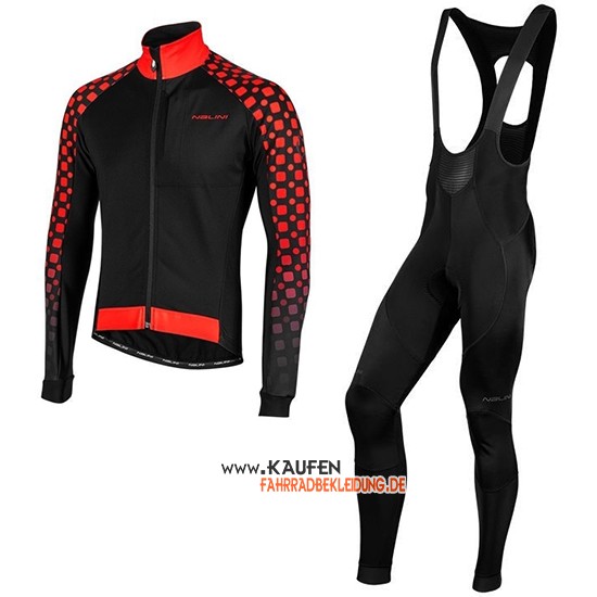 Nalini CRIT 3l 2.0 Langarmtrikot 2019 und Lange Tragerhose Shwarz Rot