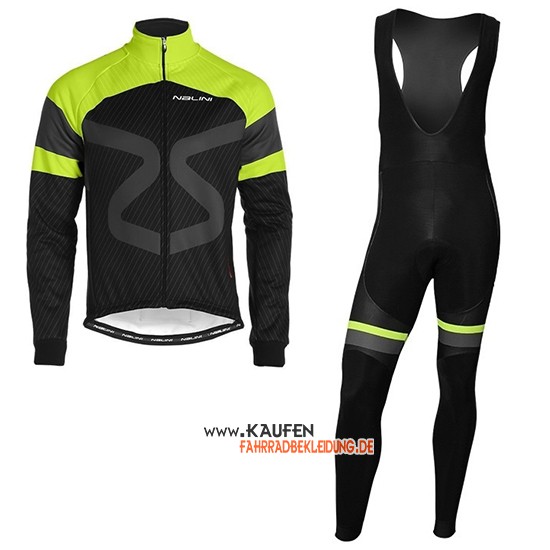 Nalini Langarmtrikot 2019 und Lange Tragerhose Shwarz Grun