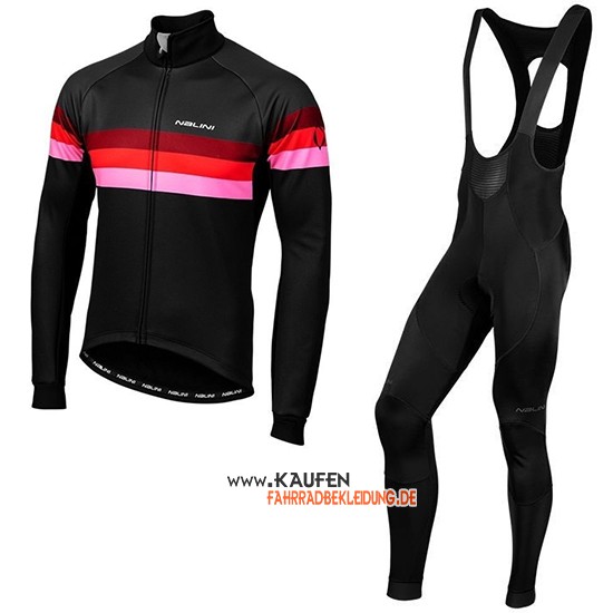 Nalini Warm 2.0 Langarmtrikot 2019 und Lange Tragerhose Shwarz Rot