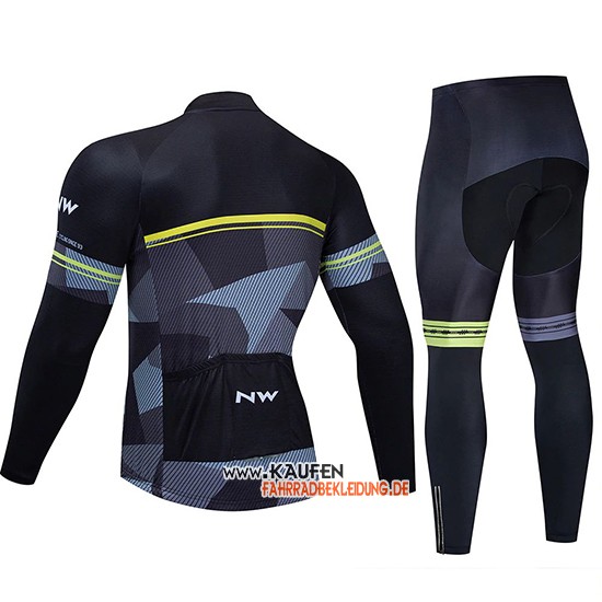 Northwave Langarmtrikot 2019 und Lange Tragerhose Shwarz Grau