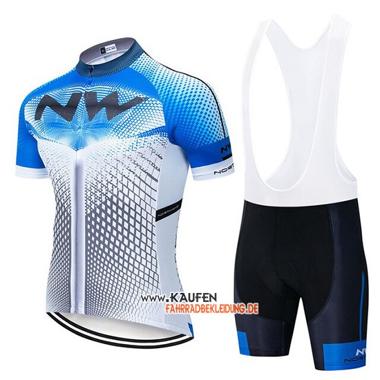 Northwave Kurzarmtrikot 2020 und Kurze Tragerhose Blau Wei