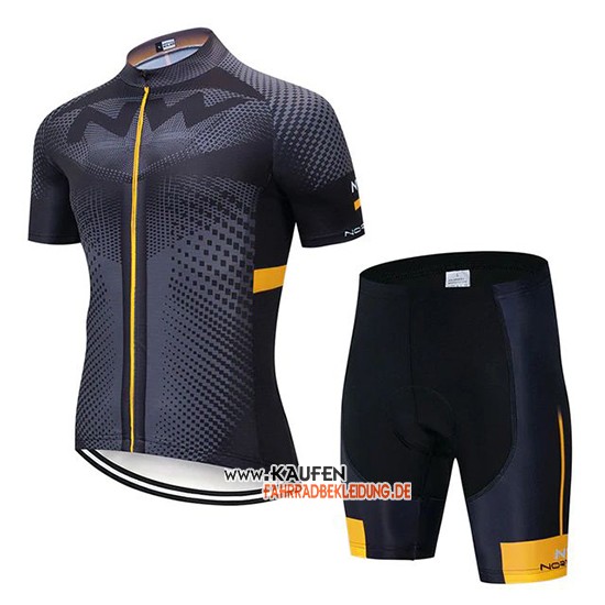 Northwave Kurzarmtrikot 2020 und Kurze Tragerhose Grau Shwarz Gelb