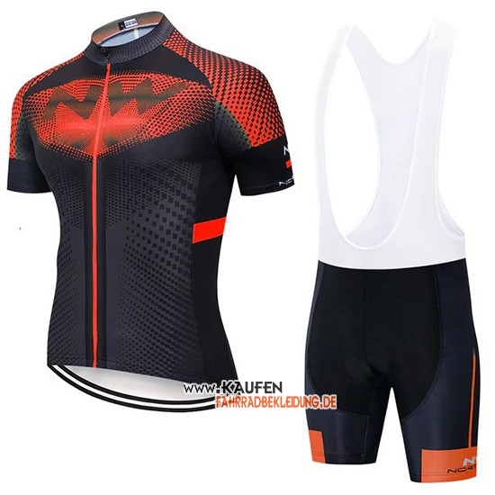 Northwave Kurzarmtrikot 2020 und Kurze Tragerhose Shwarz Orange