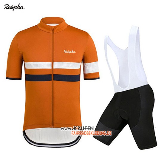 Rapha Kurzarmtrikot 2019 und Kurze Tragerhose Orange Wei