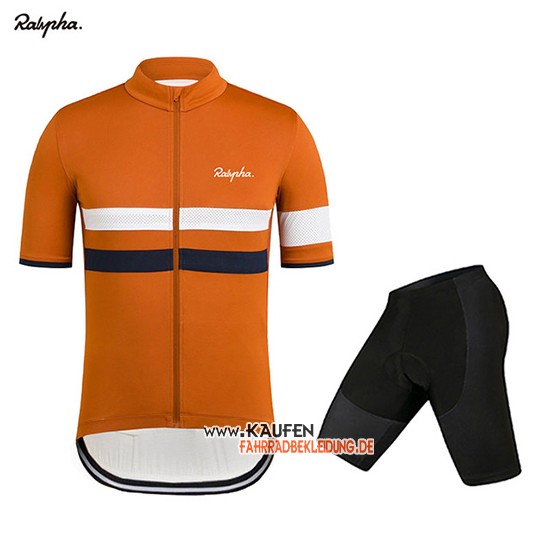 Rapha Kurzarmtrikot 2019 und Kurze Tragerhose Orange Wei