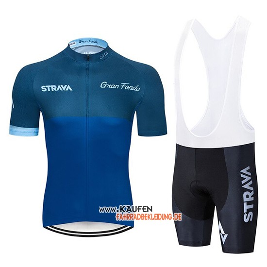 STRAVA Kurzarmtrikot 2019 und Kurze Tragerhose Dunkel Blau