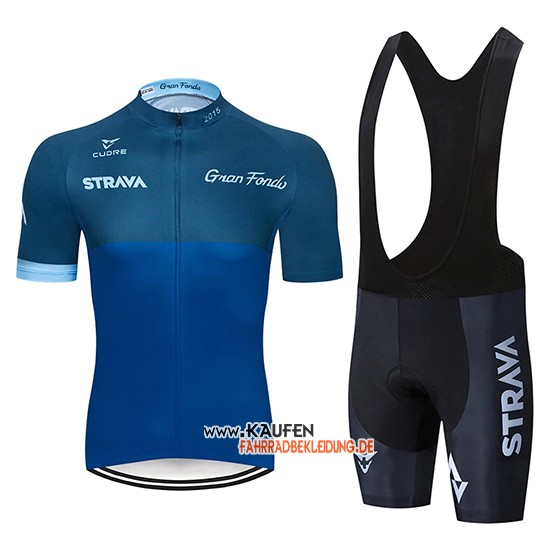STRAVA Kurzarmtrikot 2019 und Kurze Tragerhose Dunkel Blau