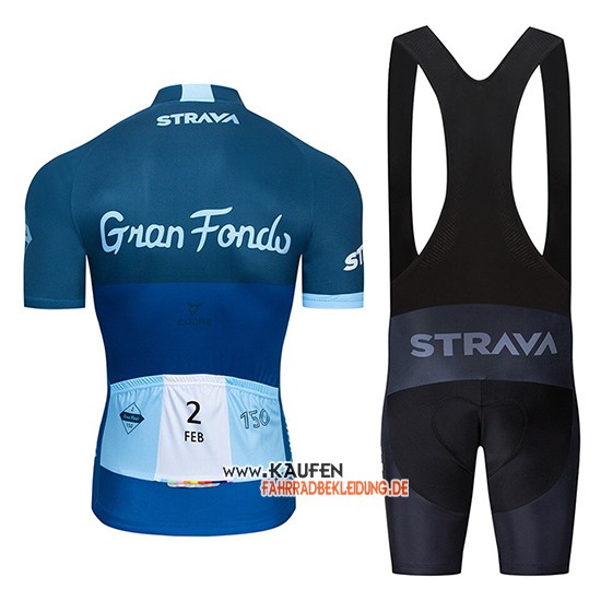 STRAVA Kurzarmtrikot 2019 und Kurze Tragerhose Dunkel Blau