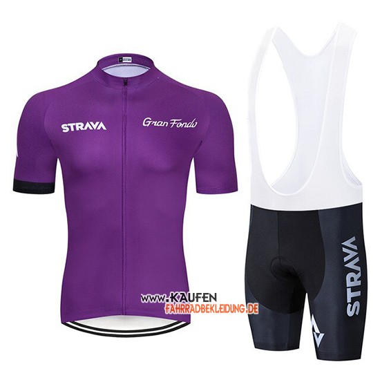 STRAVA Kurzarmtrikot 2019 und Kurze Tragerhose Dunkel Volett