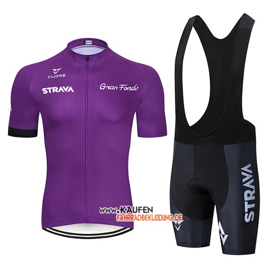 STRAVA Kurzarmtrikot 2019 und Kurze Tragerhose Dunkel Volett