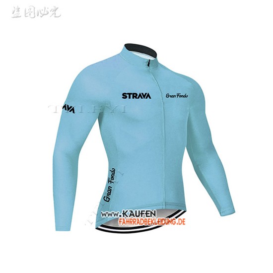 STRAVA Langarmtrikot 2019 und Lange Tragerhose Himmelblau