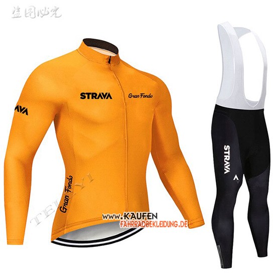 STRAVA Langarmtrikot 2019 und Lange Tragerhose Orange